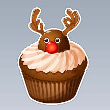 Schattige Kerst Reindeer Cupcake Chocolade Geweien