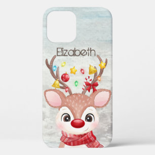 Schattige Kerst Rendieren iPhone 12 Hoesje