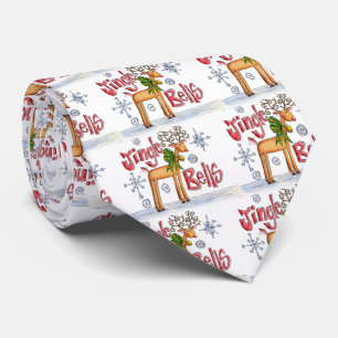 Schattige Kerst Rendieren, Jingle Bells Sneeuwvlok Stropdas