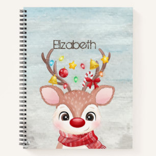 Schattige Kerst Rendieren Notitieboek