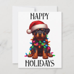 Schattige Kerst-Rottweiler Feestdagenkaart