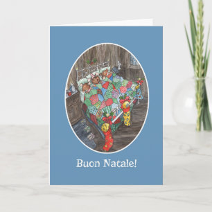 Schattige kerst-sokken voor muizen Italiaanse groe Feestdagen Kaart