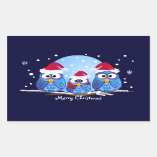 Schattige Kerst sticker met Uilen