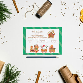 Schattige kerst uitnodiging van peperkoek