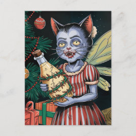 Schattige kerst vampier fee briefkaart