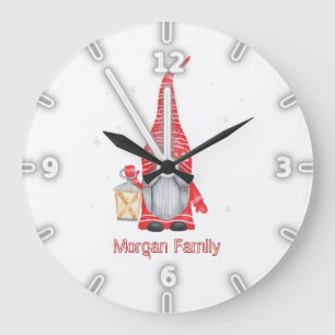 Schattige kerst van Gnome Snowflakes Grote Klok