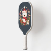 Schattige Kerst/Winter beer in krans Pickleball Paddle (Links)