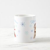 Schattige kerstbekendheid in Santa Hat Snowflakes Koffiemok (Center)