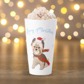Schattige kerstbekendheid in Santa Hat Snowflakes Latte Mok