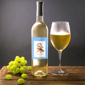 Schattige kerstbekendheid in Santa Hat Snowflakes Wijn Etiket