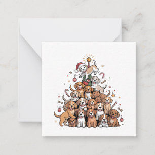 Schattige Kerstboom Hond Xmas Boom Puppy Notitiekaartje