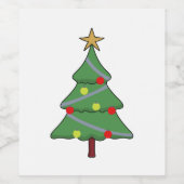 Schattige kerstboom wijn etiket (Enkel label)