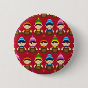 Schattige kerstButton Ronde Button 5,7 Cm