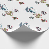 Schattige kerstdinosaurussen inpakpapier (Hoek)