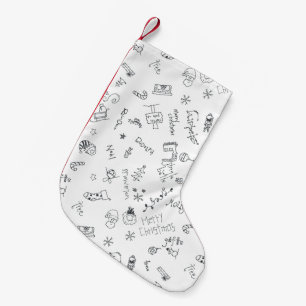 schattige kerstdoodle sok kleine kerstsok