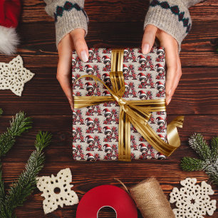 Schattige Kerstelf Feestelijke Letter A Cadeaupapier