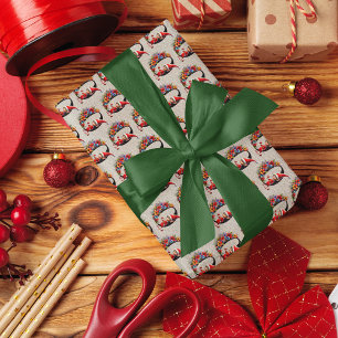 Schattige Kerstelf Feestelijke Letter O Cadeaupapier