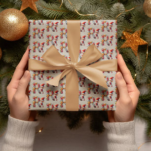 Schattige Kerstelf Feestelijke Letter R Cadeaupapier