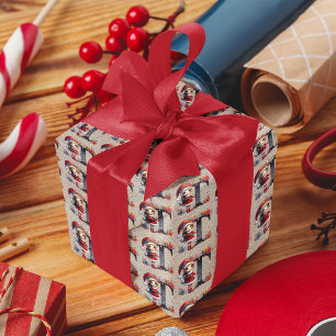 Schattige Kerstelf Feestelijke Letter T Cadeaupapier