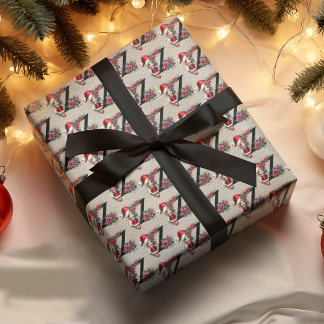 Schattige Kerstelf Feestelijke Letter Z Cadeaupapier