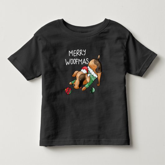 Schattige Kerstelijke Hond Kerstmis Kinder Shirts (Voorkant)