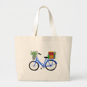 Schattige kerstfeestdagen met kerstcadeautjes grote tote bag