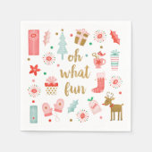 Schattige kerstfeestje servet (Voorkant)