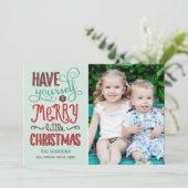 Schattige kerstfotokaart feestdagenkaart (Staand voorkant)