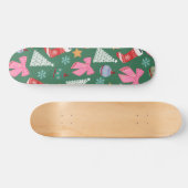 Schattige kerstgroen skateboard (Horizontaal)