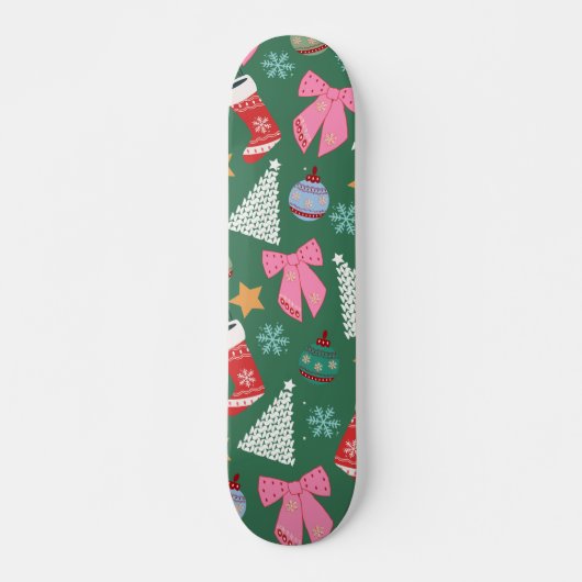 Schattige kerstgroen skateboard (Voorkant)