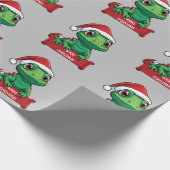 Schattige kersthagedis vrolijk kerstontwerp cadeaupapier (Hoek)