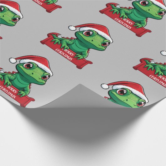 Schattige kersthagedis vrolijk kerstontwerp cadeaupapier (Hoek)