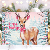 Schattige kersthert in Winter Wonderland Feestdagen Kaart