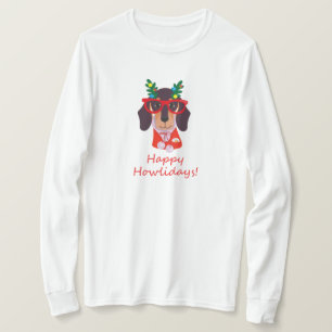 Schattige Kersthond Howlidays Doxie Grappige Dachs T-shirt