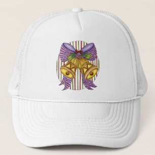 Schattige kerstjingelklokken met lint en strik trucker pet