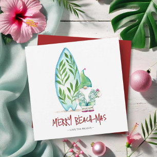 Schattige Kerstkaarten met Kustthema Notitiekaartje