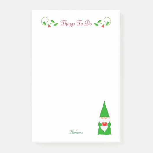 Schattige Kerstkabouter Dingen Te Doen Post-it Not Post-it® Notes (Voorkant)