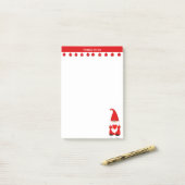 Schattige Kerstkabouter met Hart Post-it® Notes (Op bureau)