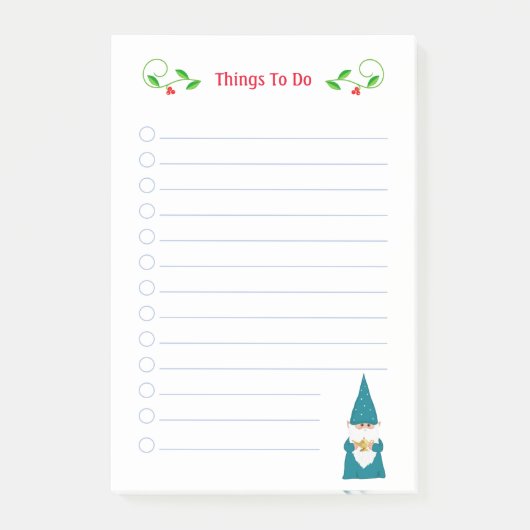 Schattige Kerstkabouter Taken Post-it Notities Post-it® Notes (Voorkant)