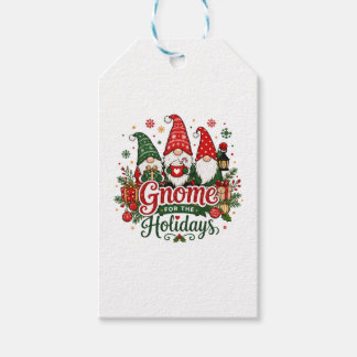 Schattige Kerstkabouters Vakantiedesign Cadeaulabel