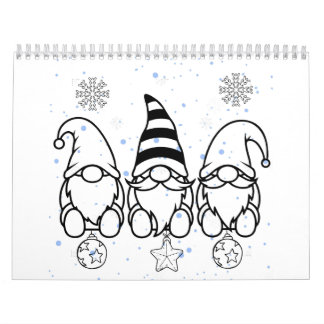 Schattige Kerstkabouters Vakantiedesign. Kalender