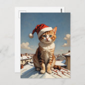 schattige kerstkat briefkaart (Voorkant / Achterkant)