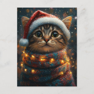Schattige Kerstkat Briefkaart