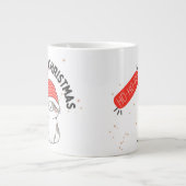 schattige kerstkat extra grote beker (Voorkant)
