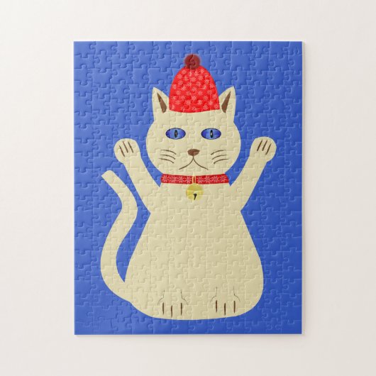 Schattige Kerstkat Legpuzzel (Verticaal)