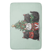 Schattige Kerstkatten Badmat (Voorkant Verticaal)