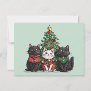 Schattige Kerstkatten Briefkaart