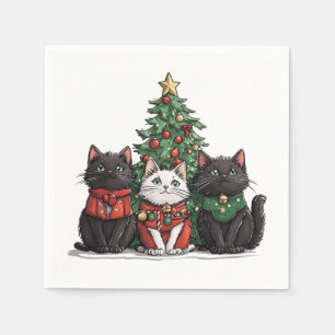 Schattige Kerstkatten Servet
