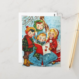 schattige kerstkerst-kinderen briefkaart