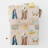 Schattige kerstkerstkerstpatroon inpakpapier vel (In situ)